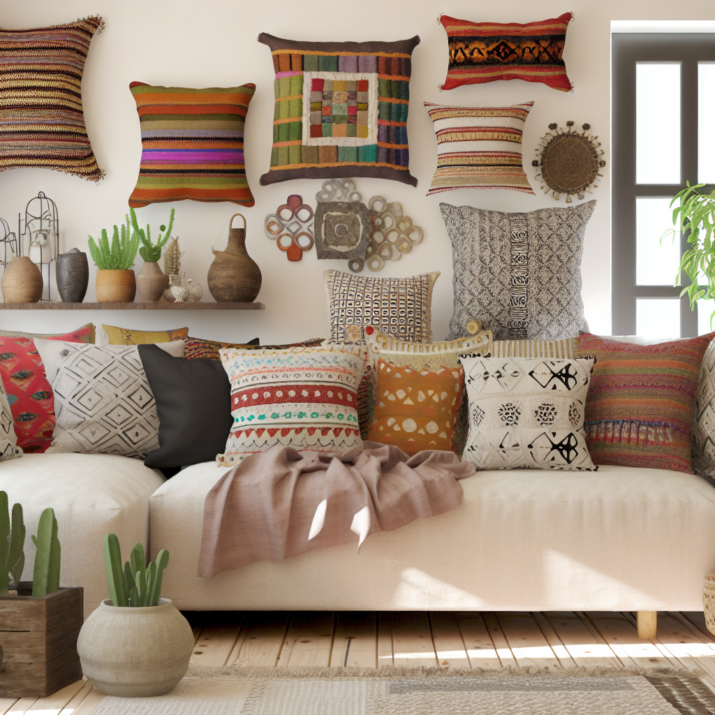 Coussins bohèmes tendance