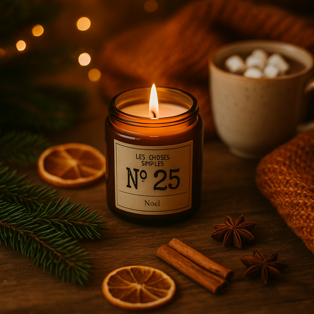 Petite Bougie Parfumée de Noël – N°25 | Un parfum gourmand & réconfortant