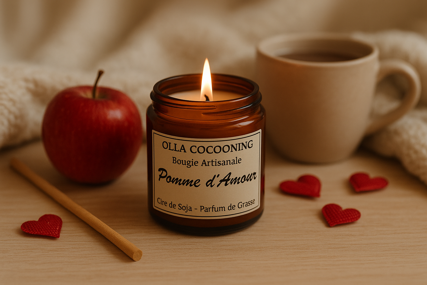 Bougie Artisanale senteur Pomme d'Amour