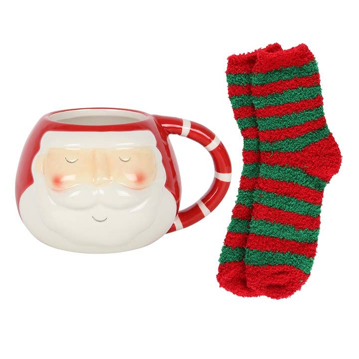 Ensemble tasse et chaussettes de Noël