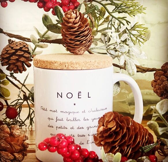 Mug avec son couvercle en liège "NOEL"