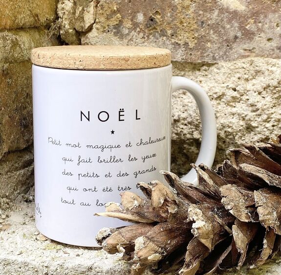 Mug avec son couvercle en liège "NOEL"