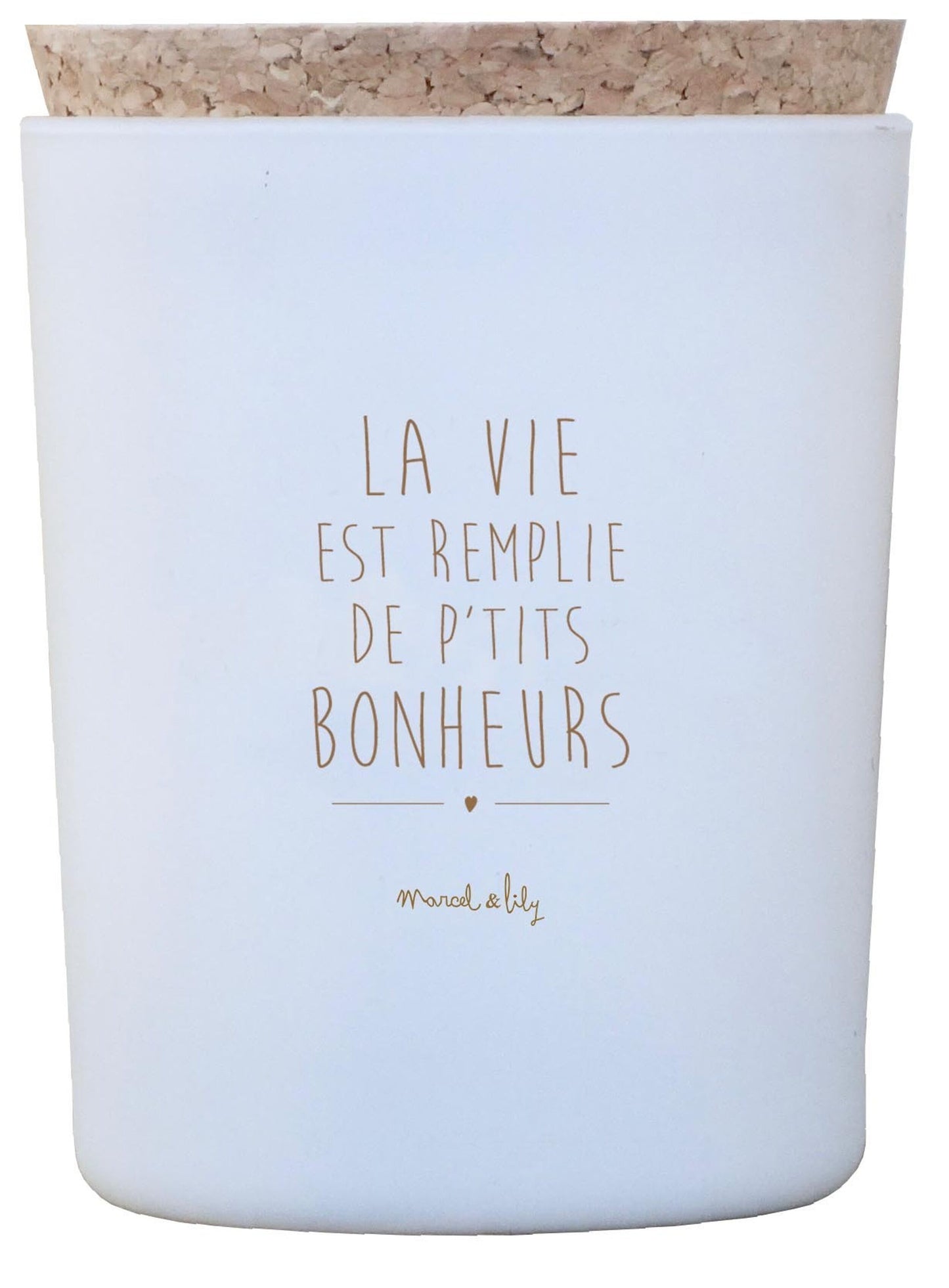 Bougie Végétale Artisanale "La Vie Est Remplie De Petits Bonheurs" Fleur De Coton