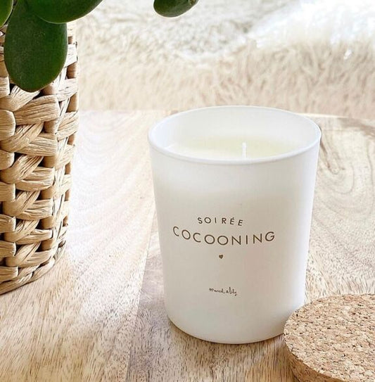 Bougie Végétale Artisanale "Soirée Cocooning" Ambre-Vanille